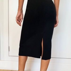 Group by Babaton Ribbed Knit Skirt with Slit